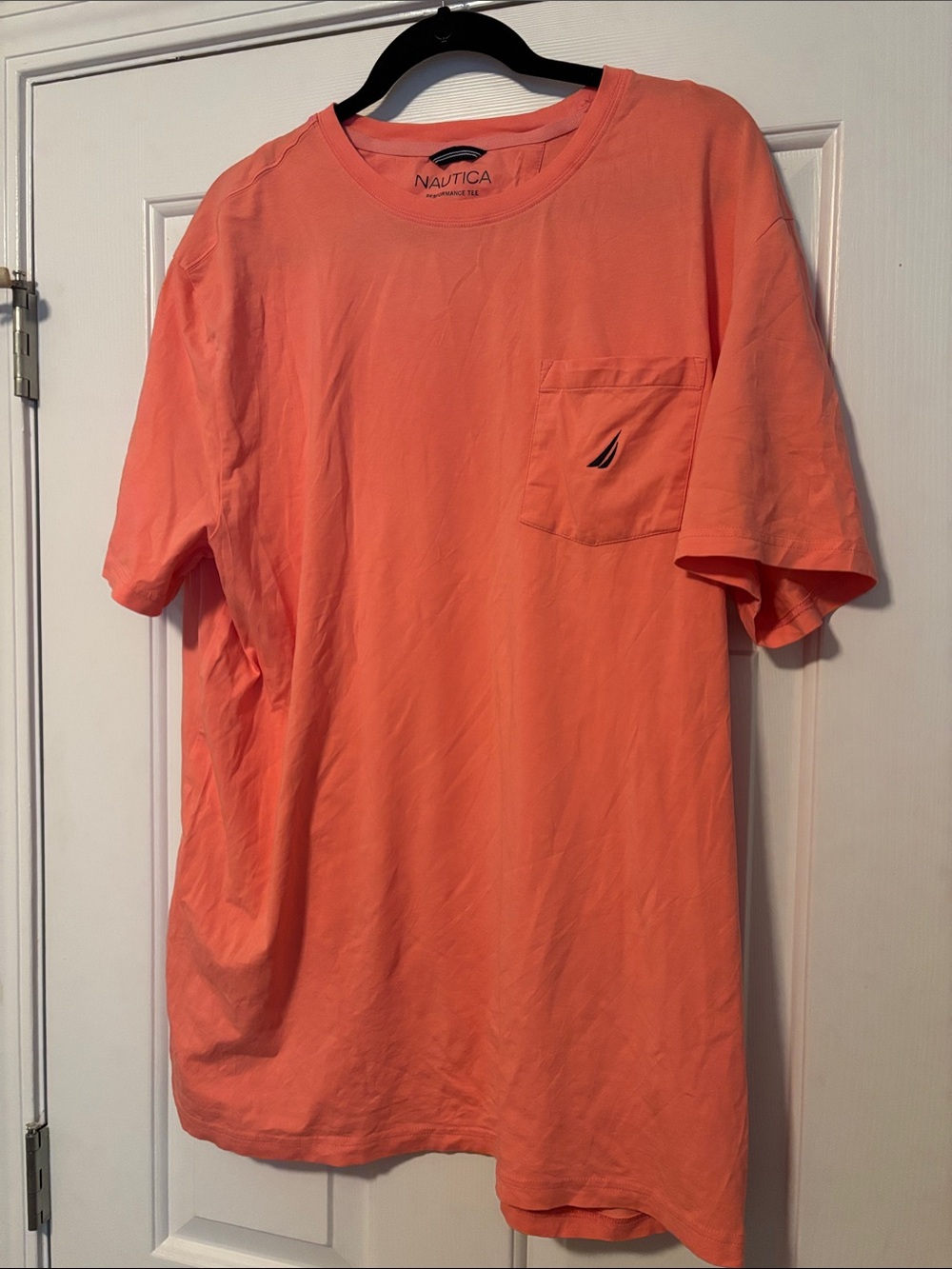 Nautica Men’s Orange Crewneck Pocket Tee
